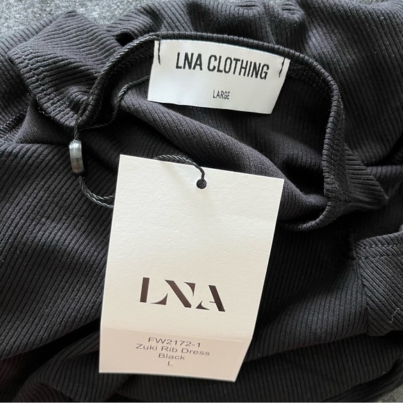 NWT LNA Clothing Zuki Rib Dress in Black Size Large - Picture 7 of 8